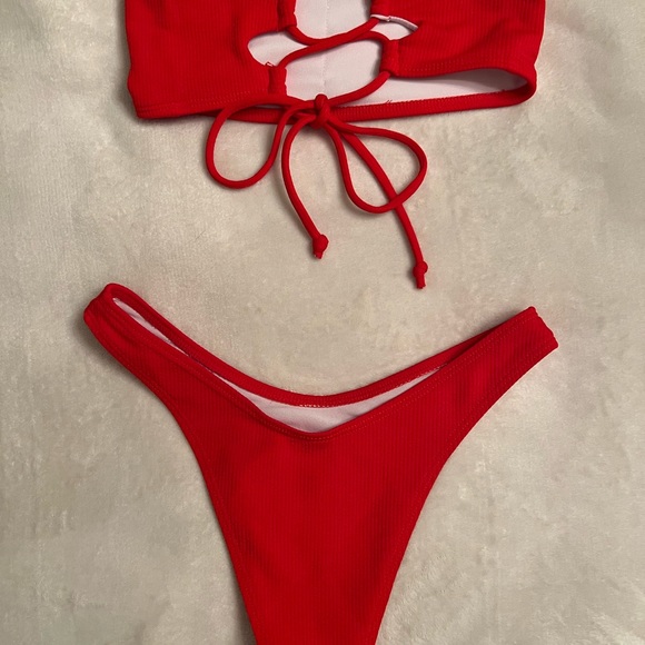 Red Bandeau Bikini - Picture 4 of 4